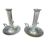 Pair of hand candle holders with pusher