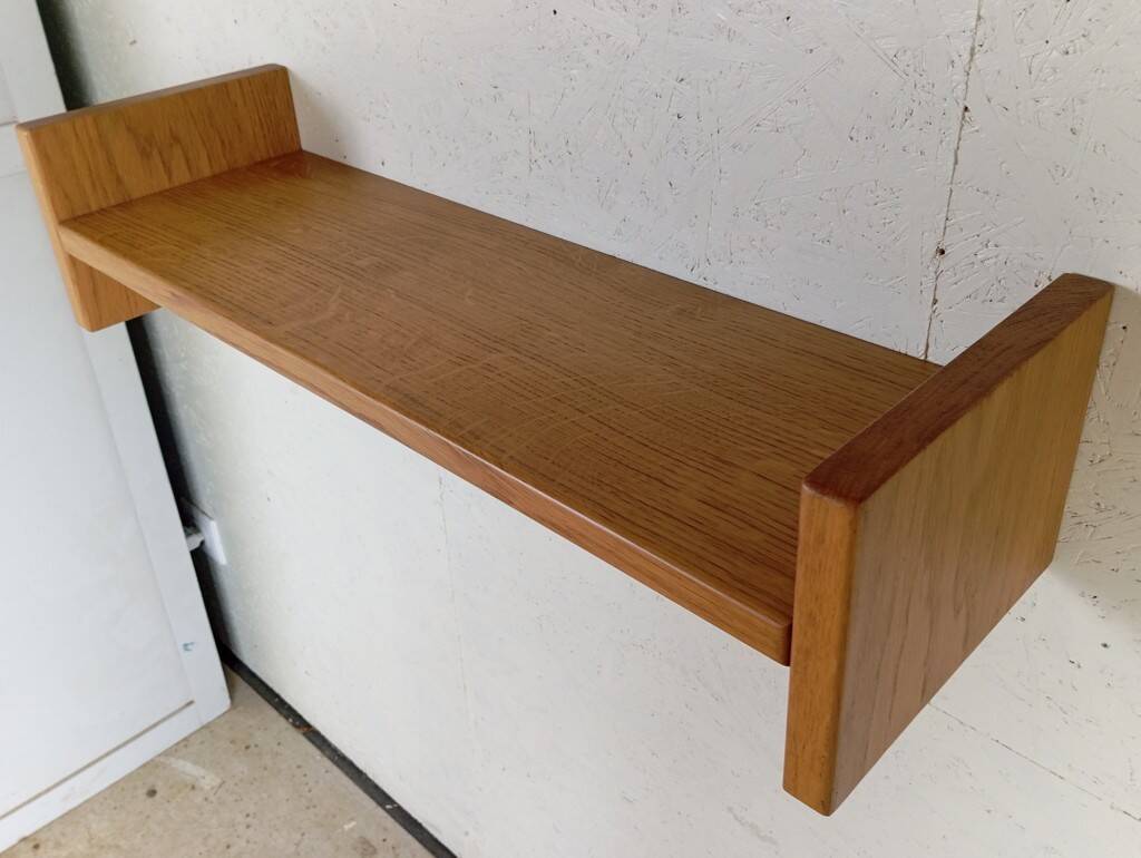 Pair of solid oak wall shelves