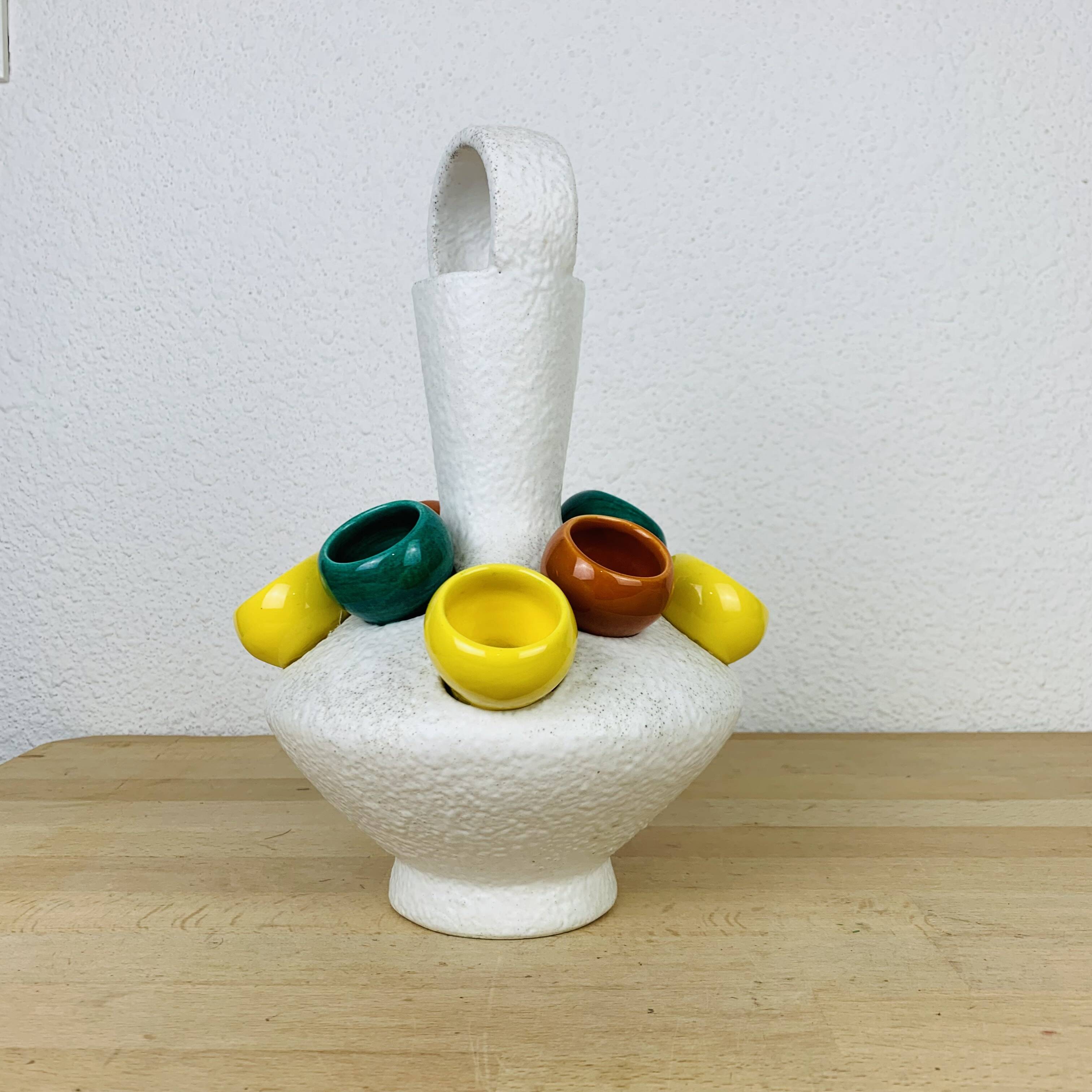 Multicolored ceramic vase from the 50s