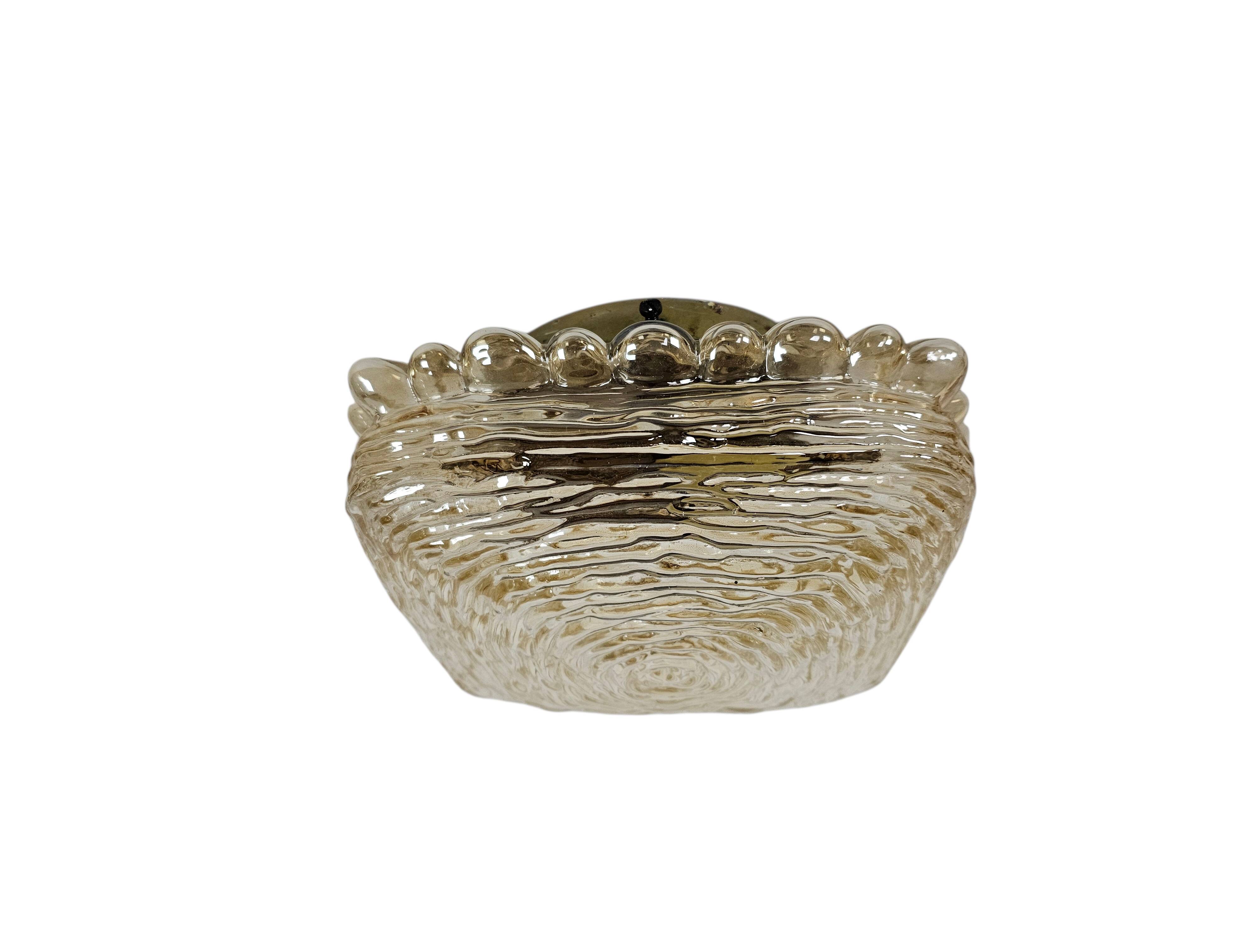 Glashutte Limburg - Tynell style - ceiling lamp - amber - 3rd quarter 20th