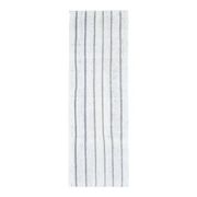 Vintage Turkish Hand-Knotted Wool Cotton White Kilim Runner Rug 76x239