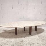Large oval marble coffee table, 1960
