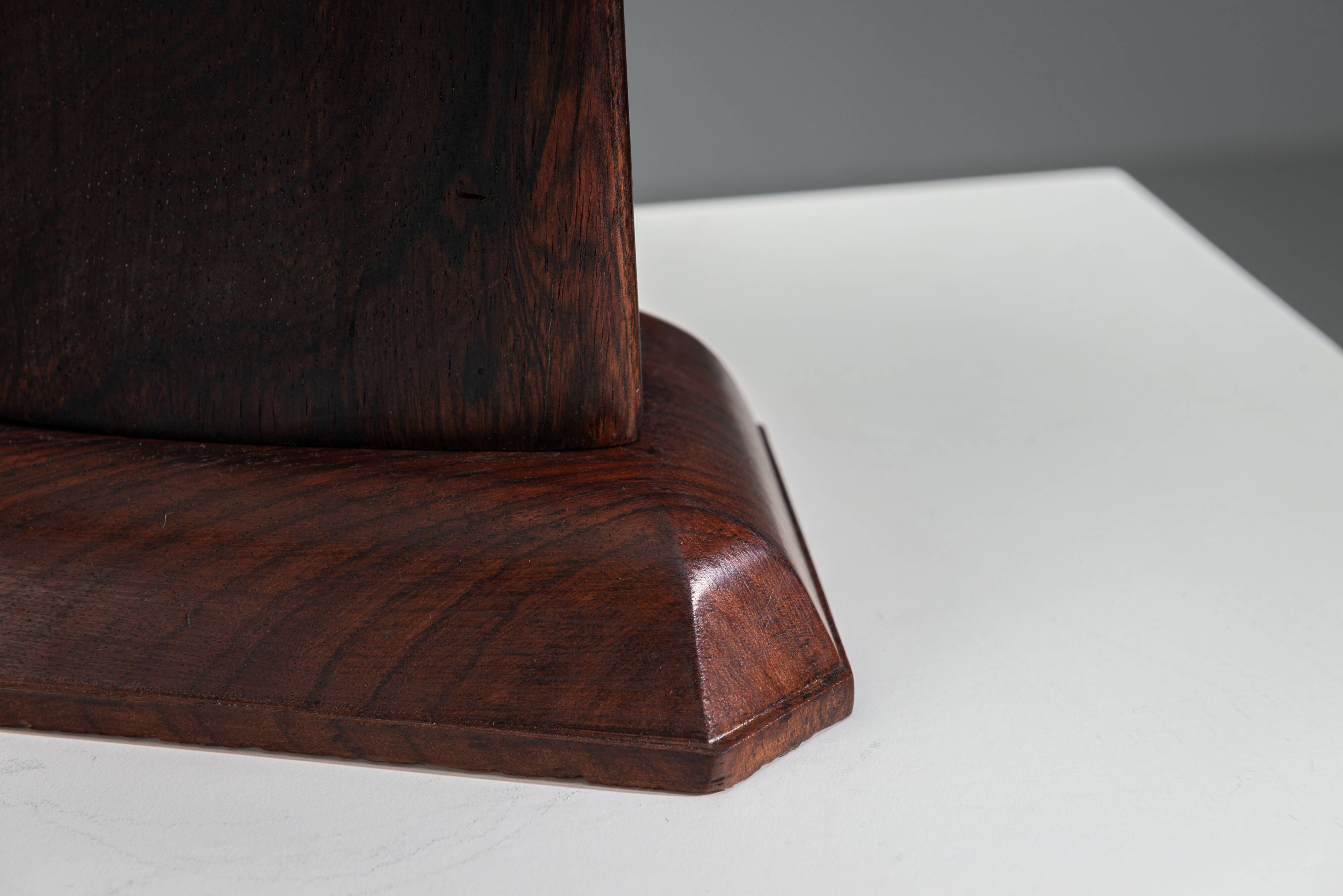 Large mid-century solid rosewood table lamp