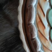 Antique pie dish in slipware