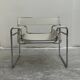"Wassily" armchair by Marcel Breuer for Gavina in white leather.