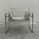 "Wassily" armchair by Marcel Breuer for Gavina in white leather.