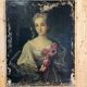 Portrait of a woman with a bouquet, 19th century.