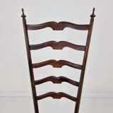 Mid Century High Back Chiavari Ladder Chair, Italy 1950's