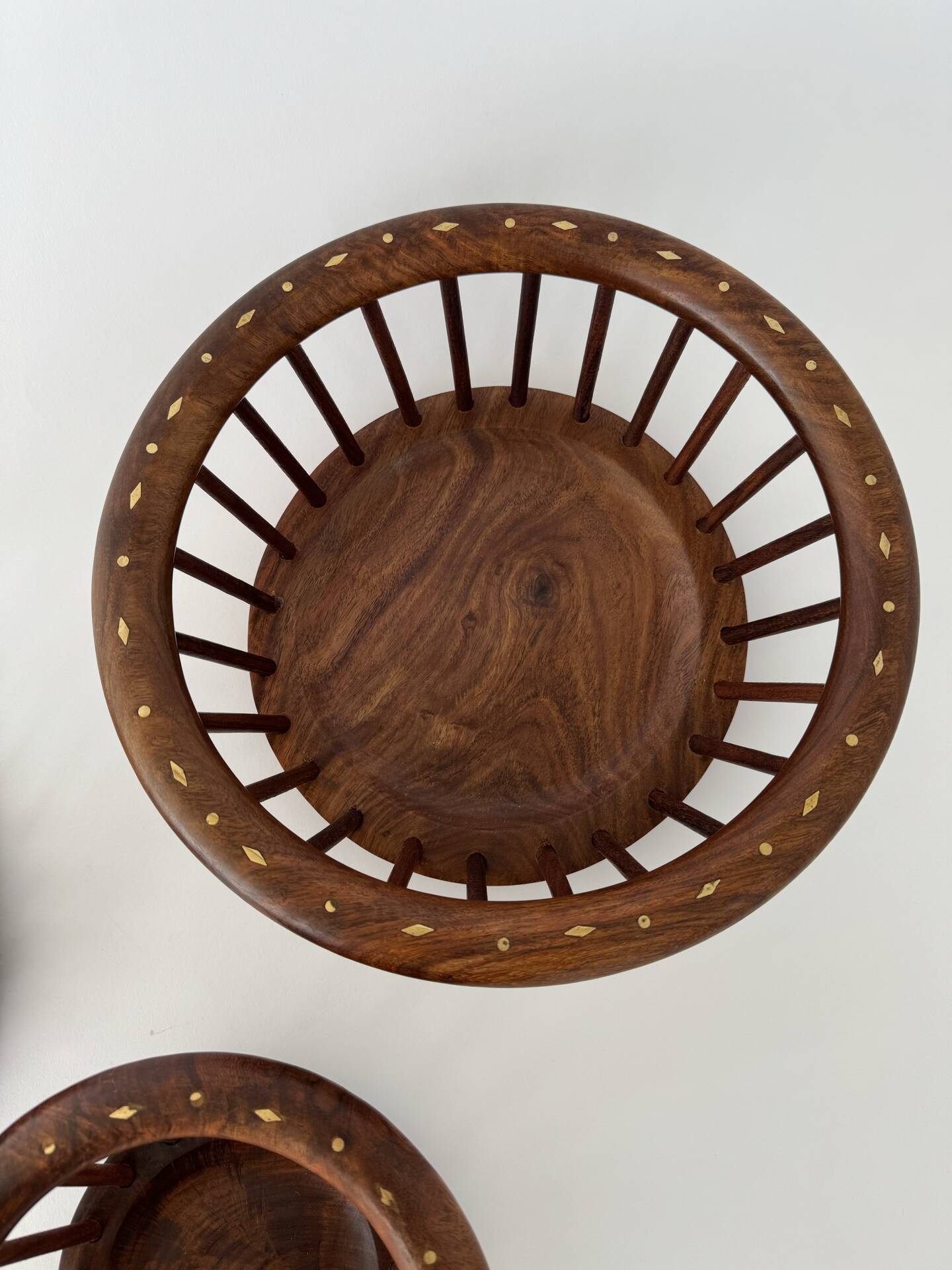 Vintage Set of 3 Mid Century Modern Hand Carbed Wooden Centerpiece Dec