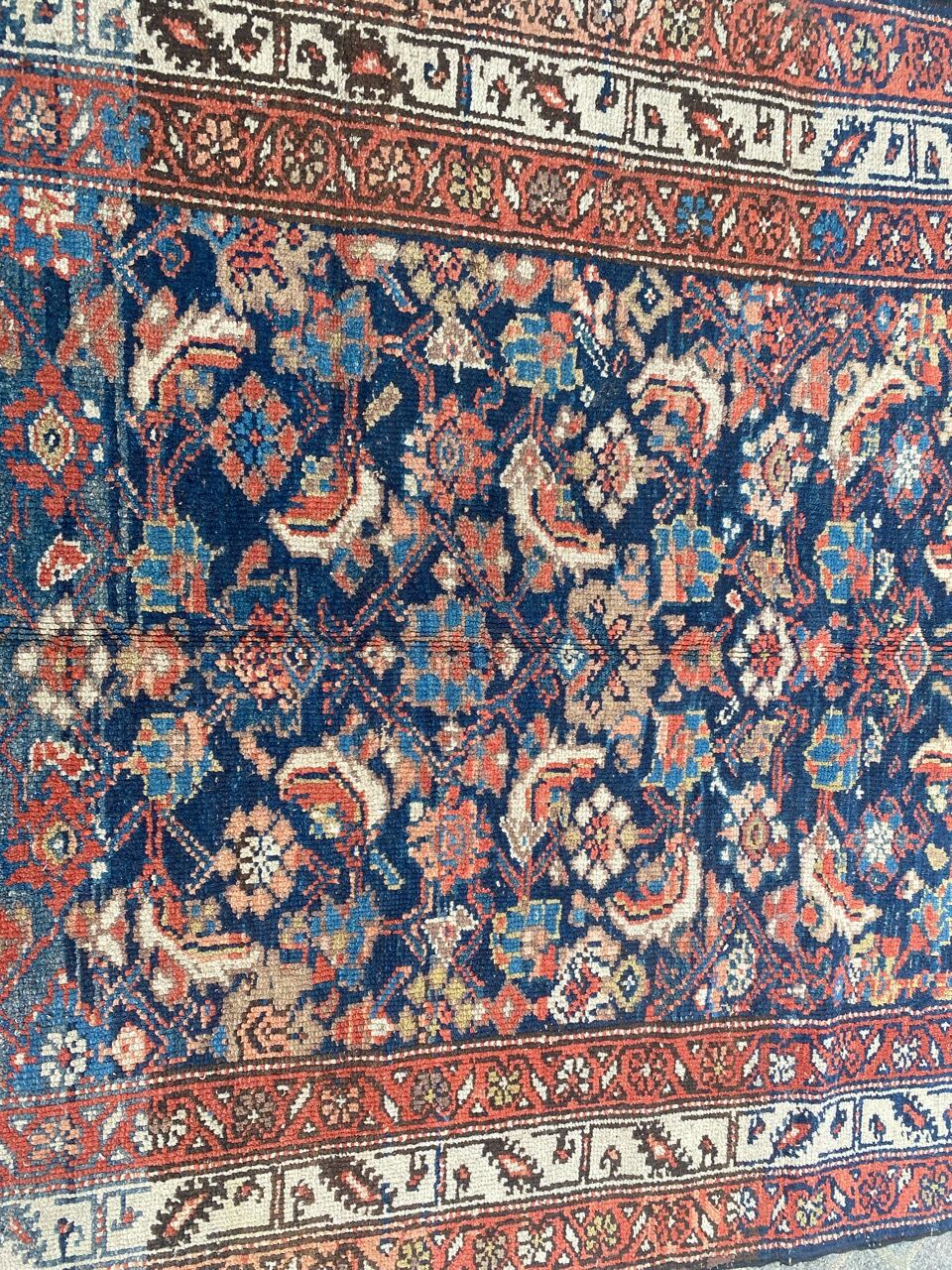 Handmade old Kurdish Persian carpet 135x276 cm