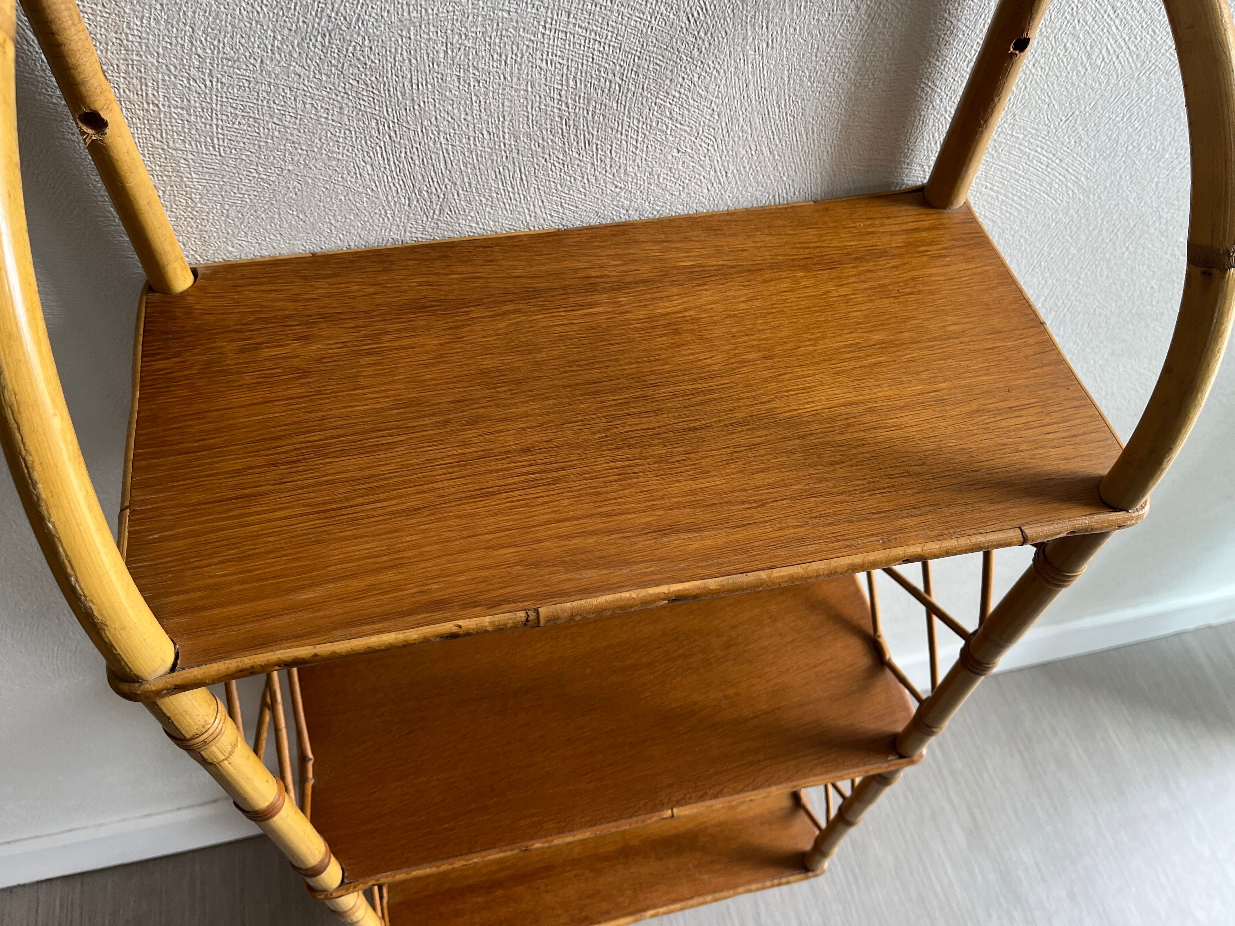 Rattan wall shelf
