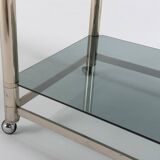 Italian modern chromed steel serving cart/side table, 1970’s