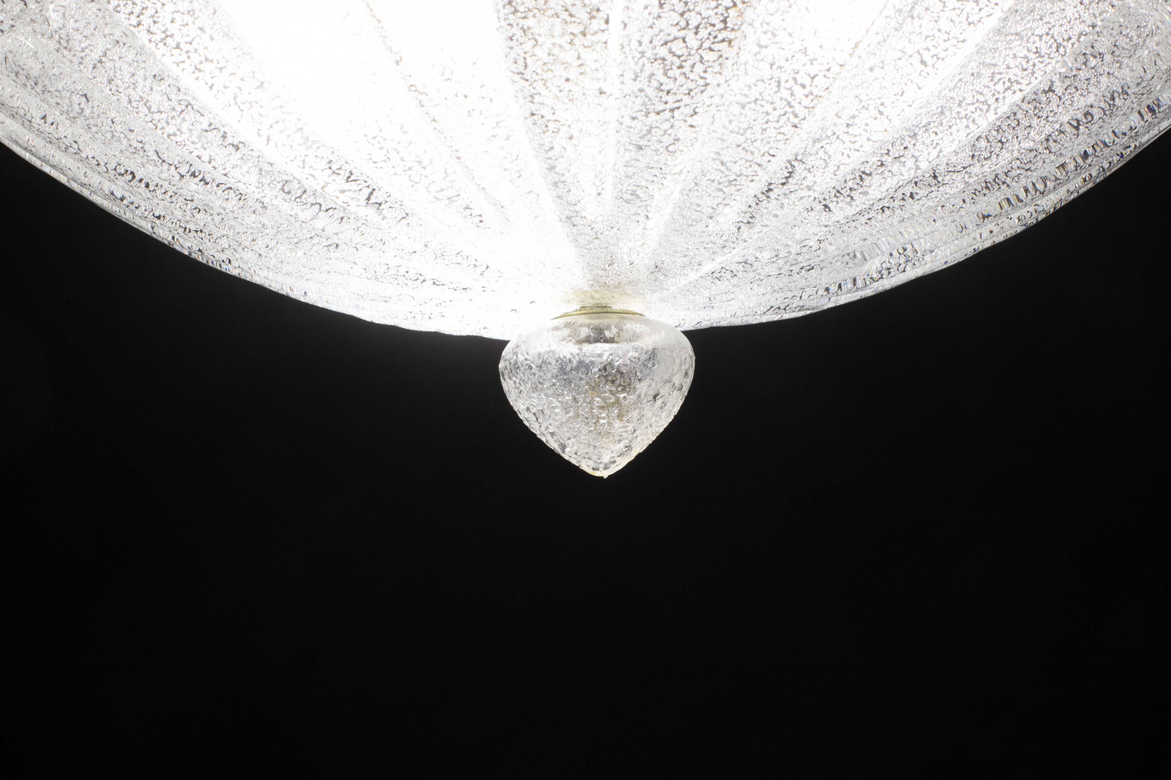Verona, Large Size Murano Clear trasparent Vintage Glass Ceiling Light, 197