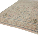 Handmade oriental unique 1980s 291 cm x 384 cm beige wool carpet