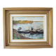 Old Painting Oil on Wood Framed & Signed: The Fisherman