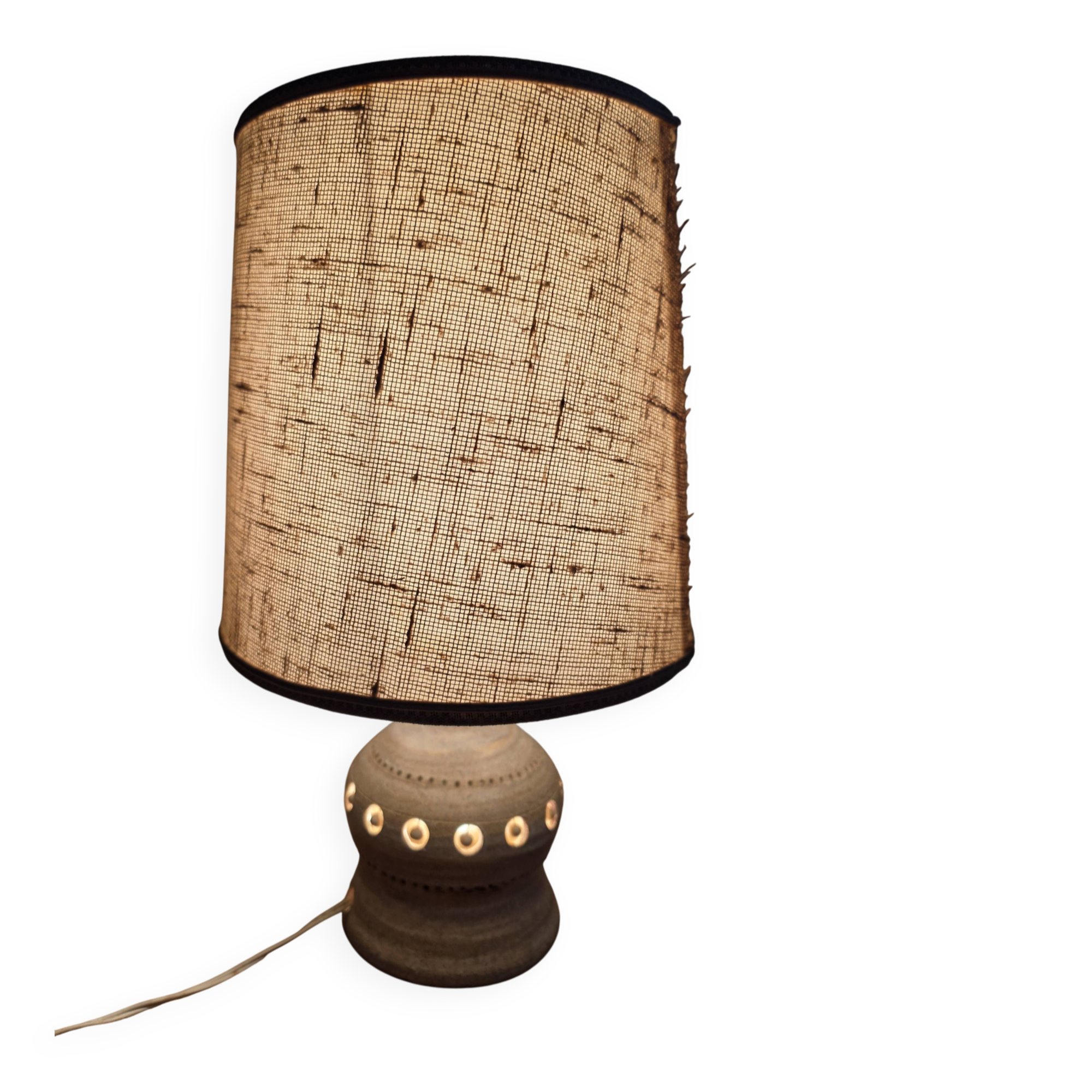 Lampe vintage en céramique ajourée de Georges Pelletier