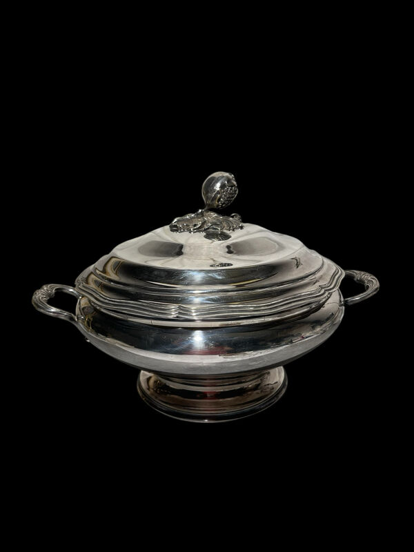 Soupière ancienne en métal argenté – Fin du XIXe siècle