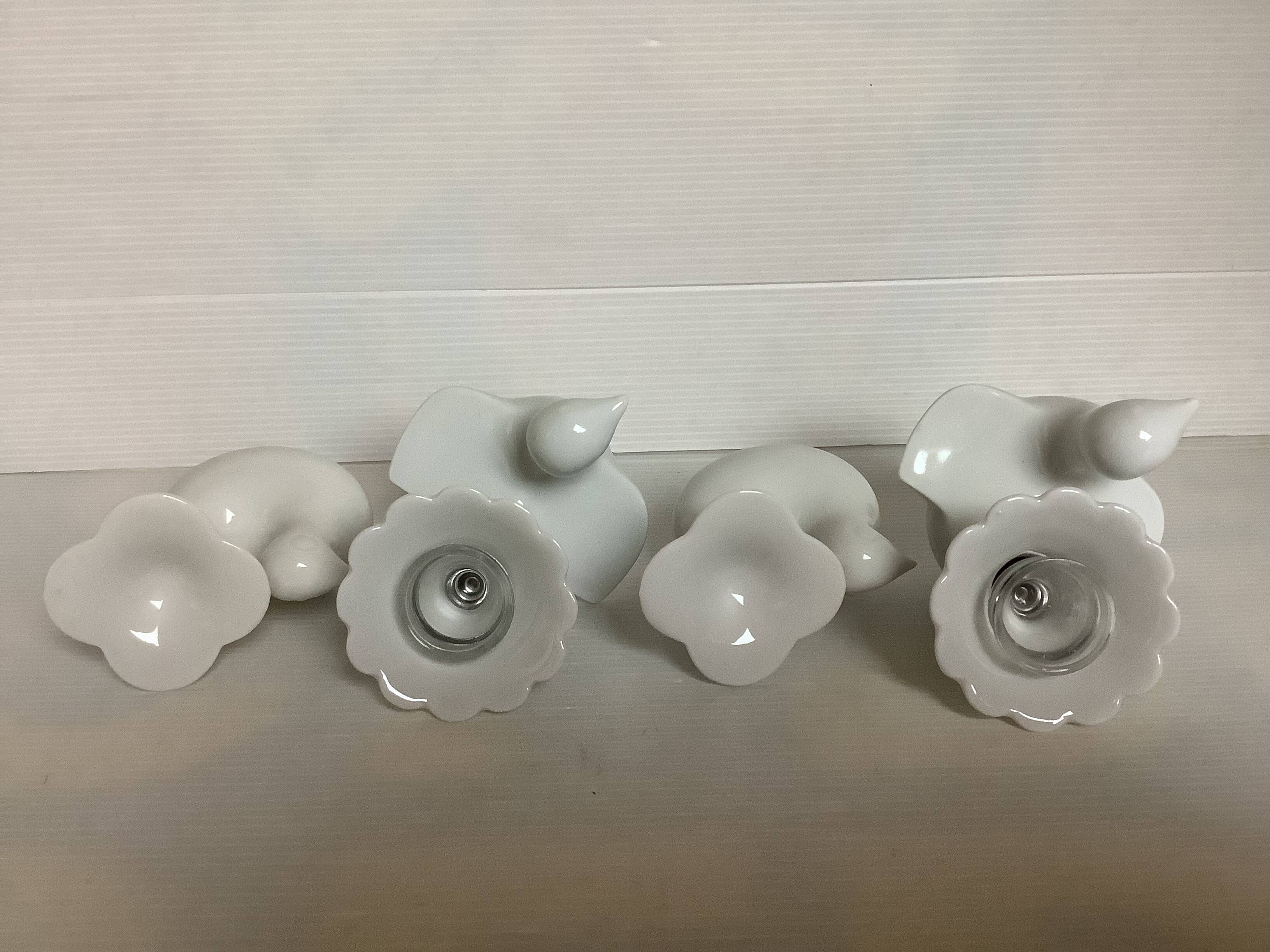 Four white bird candlesticks Arzberg Bareuther