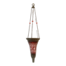 Lanterne de vestibule en laiton et verre coloré XX siècle