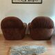 2 vintage velvet lounge chairs 70s