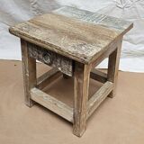 Small teak stool with 1 drawer
