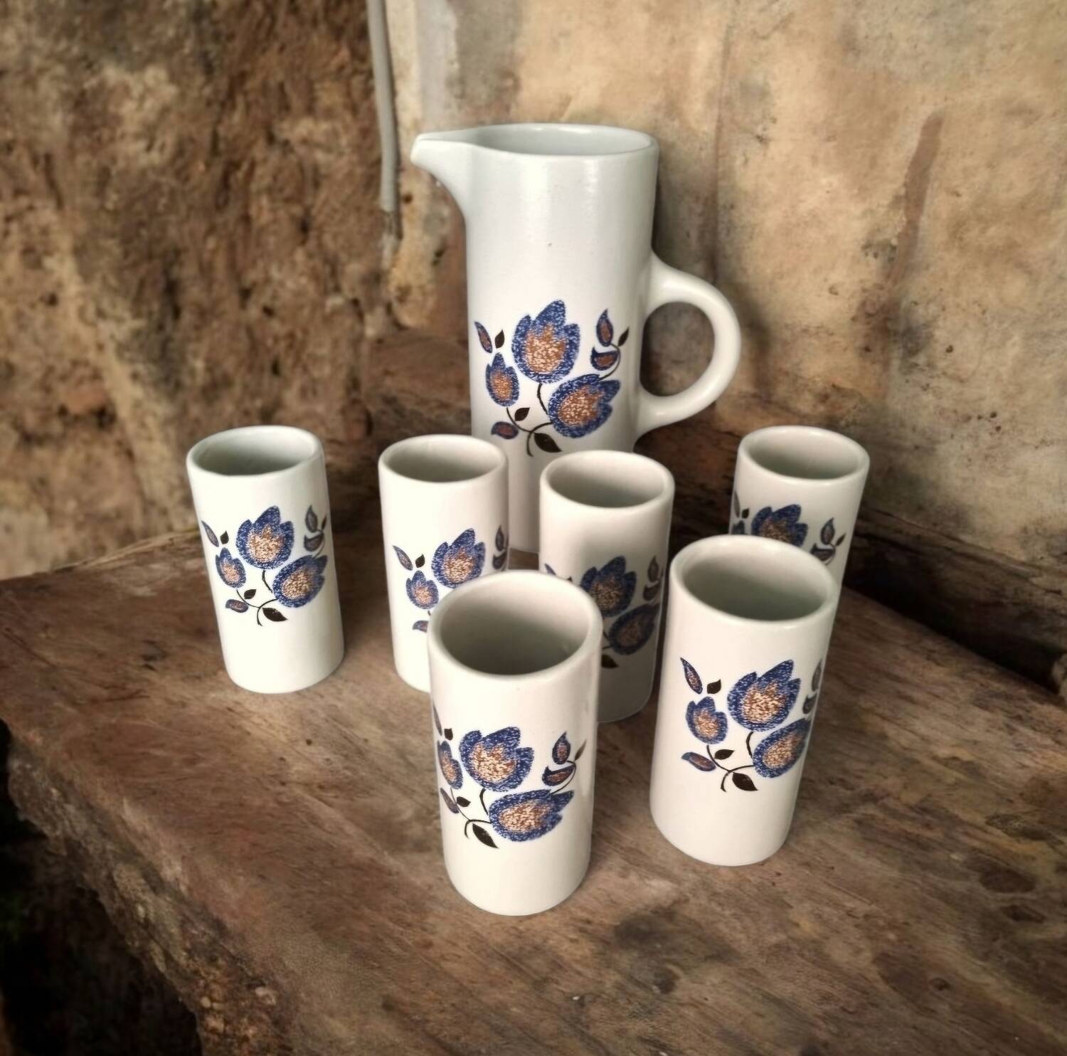 St Amand earthenware orangeade set