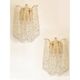 Mid-Century Modern “Conchiglie” Murano Glass Gold Wall Lights – Set of Two