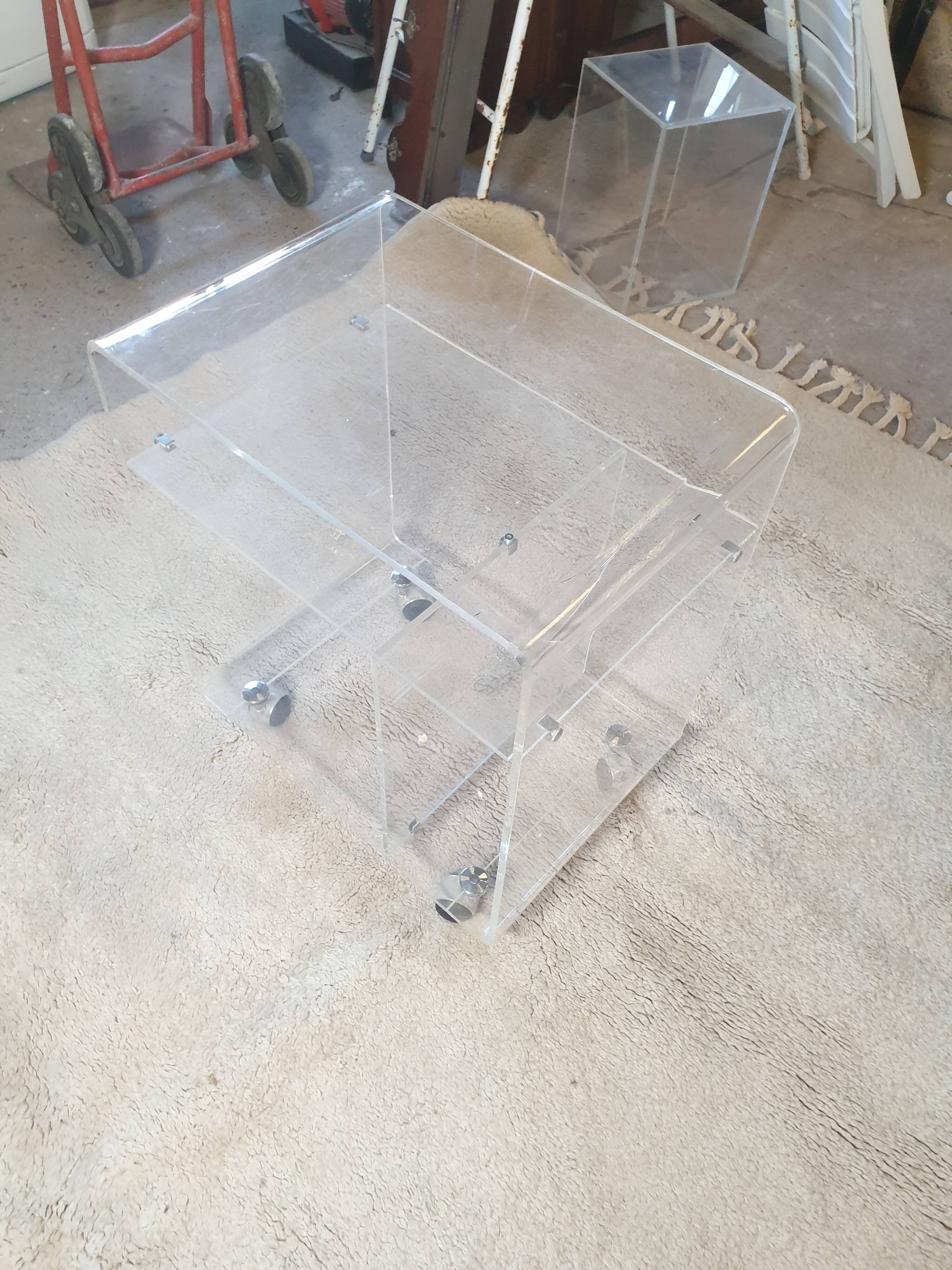 Storage cabinet on castor plexiglas David Lange