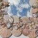 Vintage seashell mirror 31x35cm