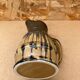 Ancien Pichet Forme Tonneau Grès Vernissé Beige & Bleu Service Vintage