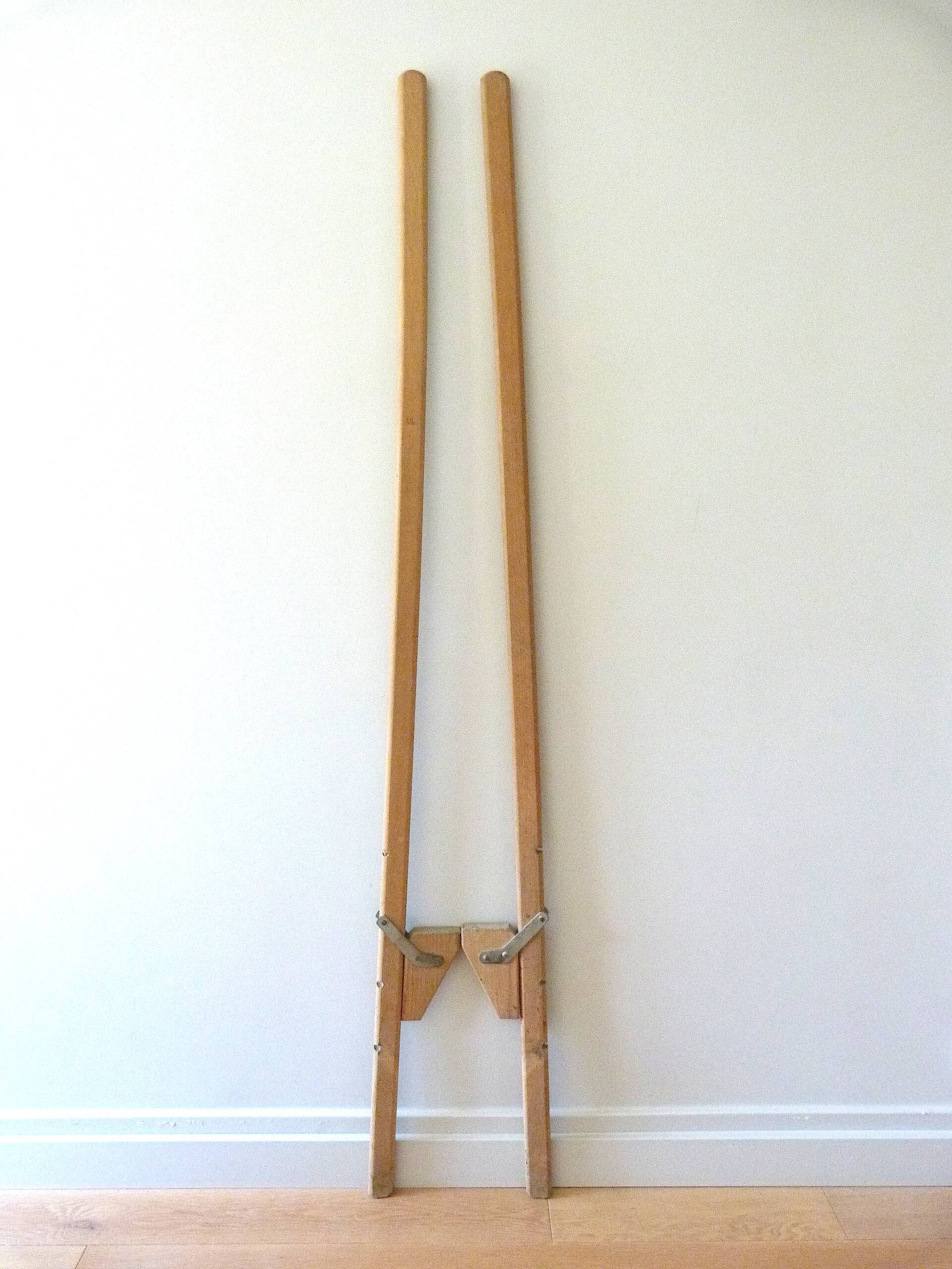 Pair of vintage wooden stilts