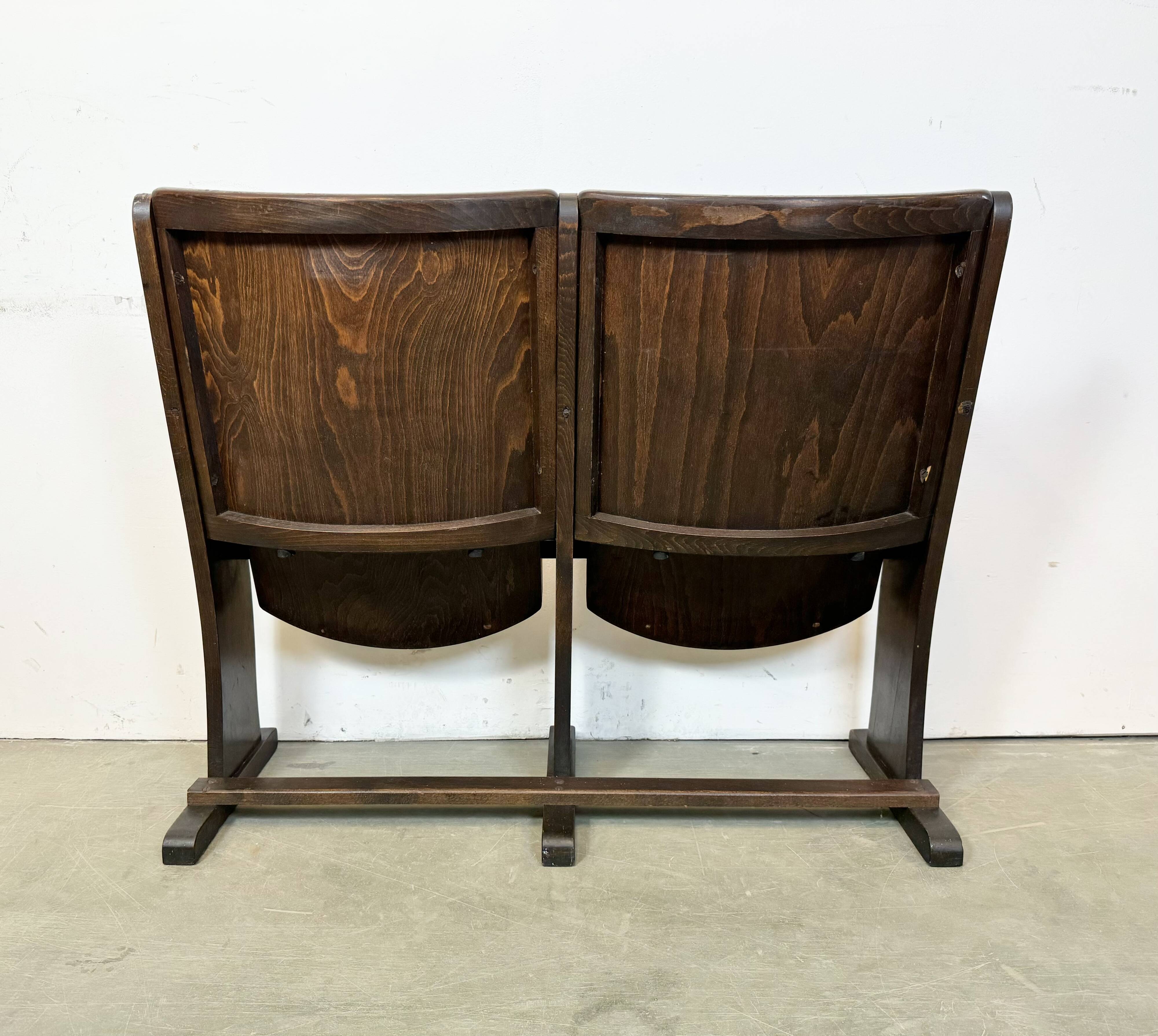 Vintage Two-Seat Cinema Bench from TON, 1960s