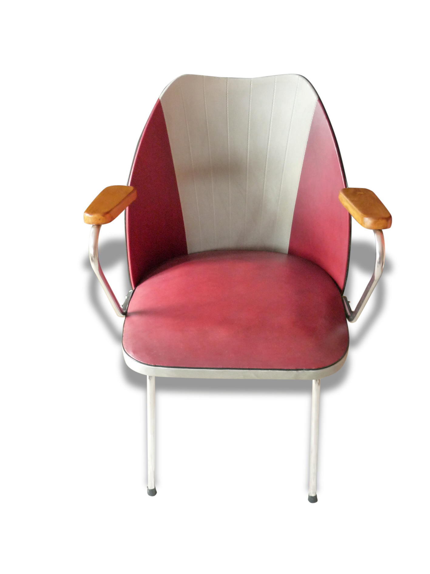 1960 Structure chrome tube - beech - two-tone leatherette Chair