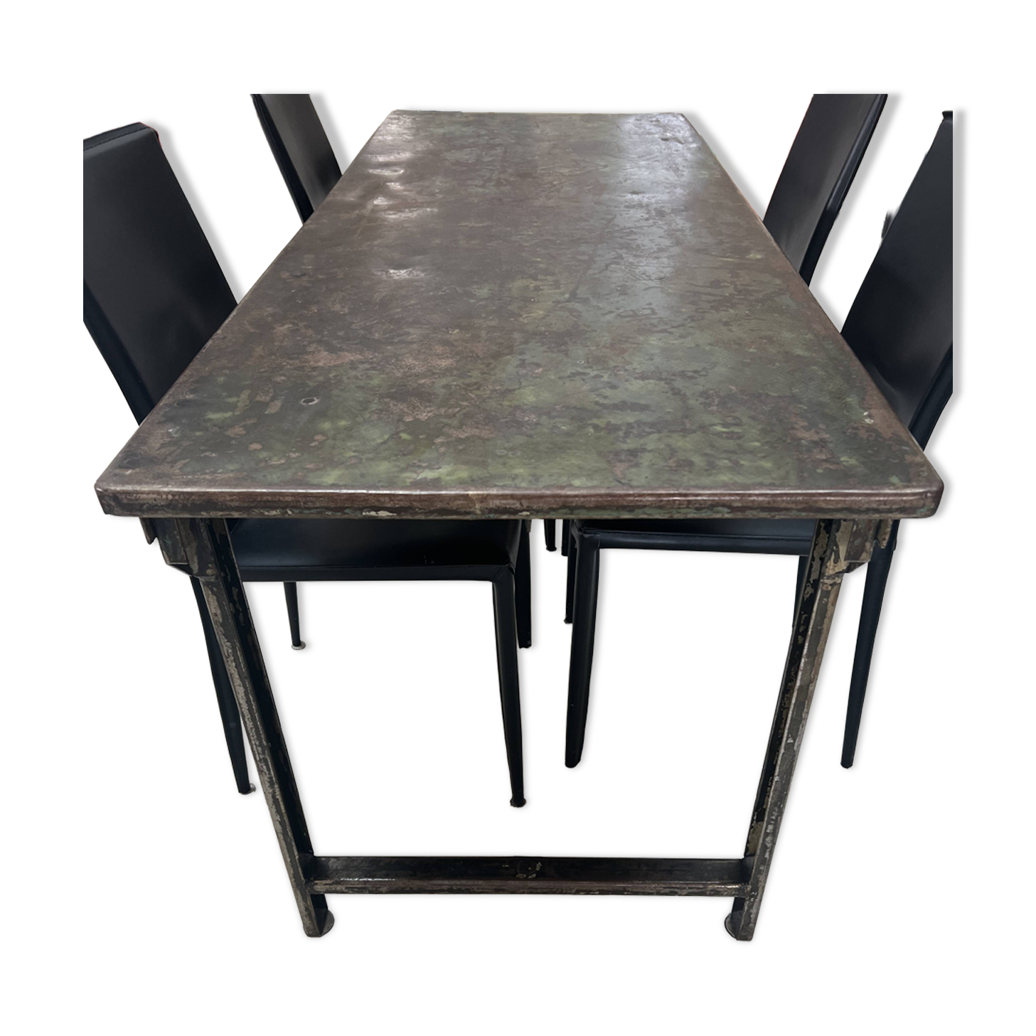 Old industrial military table