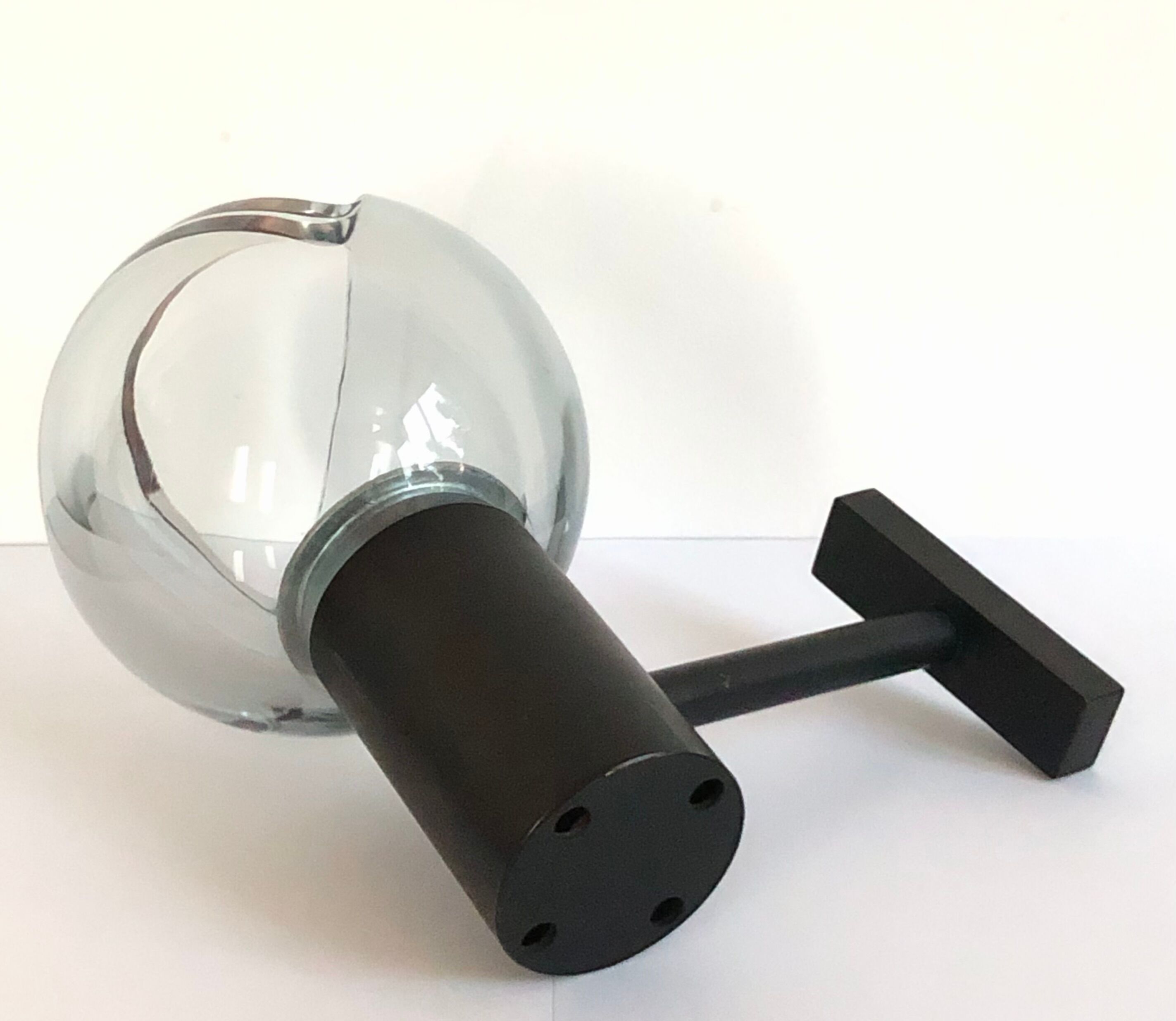 Applique de Flavio Poli en verre de Murano gris, Italie années 70