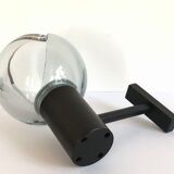 Applique de Flavio Poli en verre de Murano gris, Italie années 70