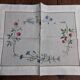 Embroidered placemats in vintage linen field flowers series of seven