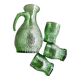 1 carafe et 3 verres vert ‘60