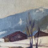 Painting "Snow landscape" by Veilhan Les Rousses (Jura)