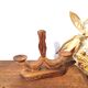 Carved wooden candle holder