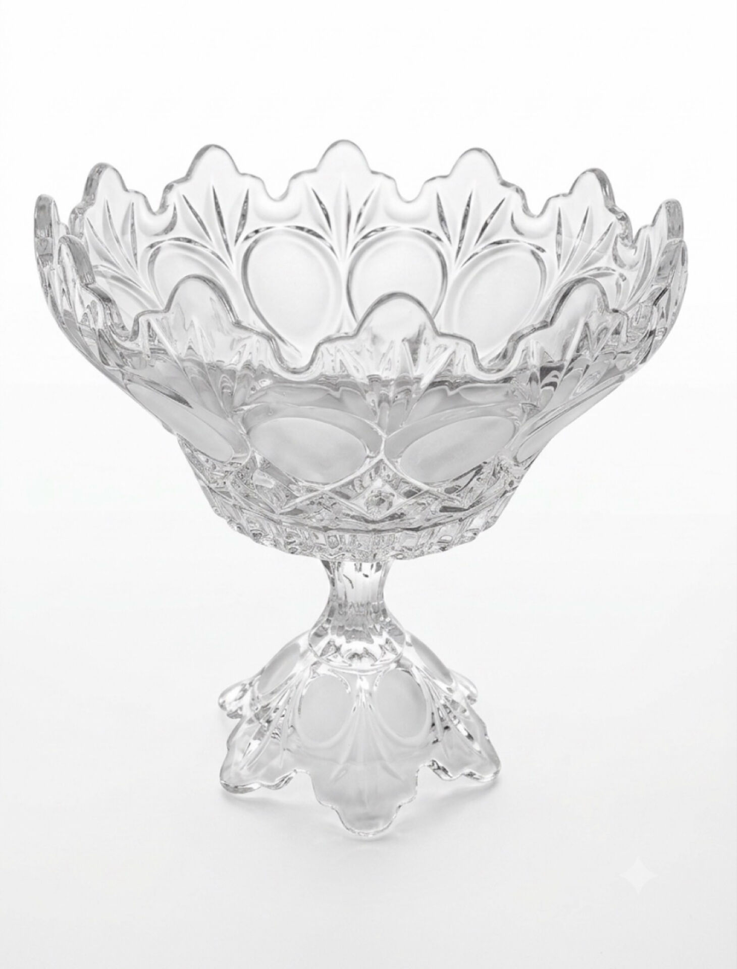 Large Bohemian crystal fruit bowl - 1950s