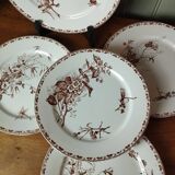 "Carmen" - 5 flat plates ø 23.5cm ironstone Sarreguemines U&C