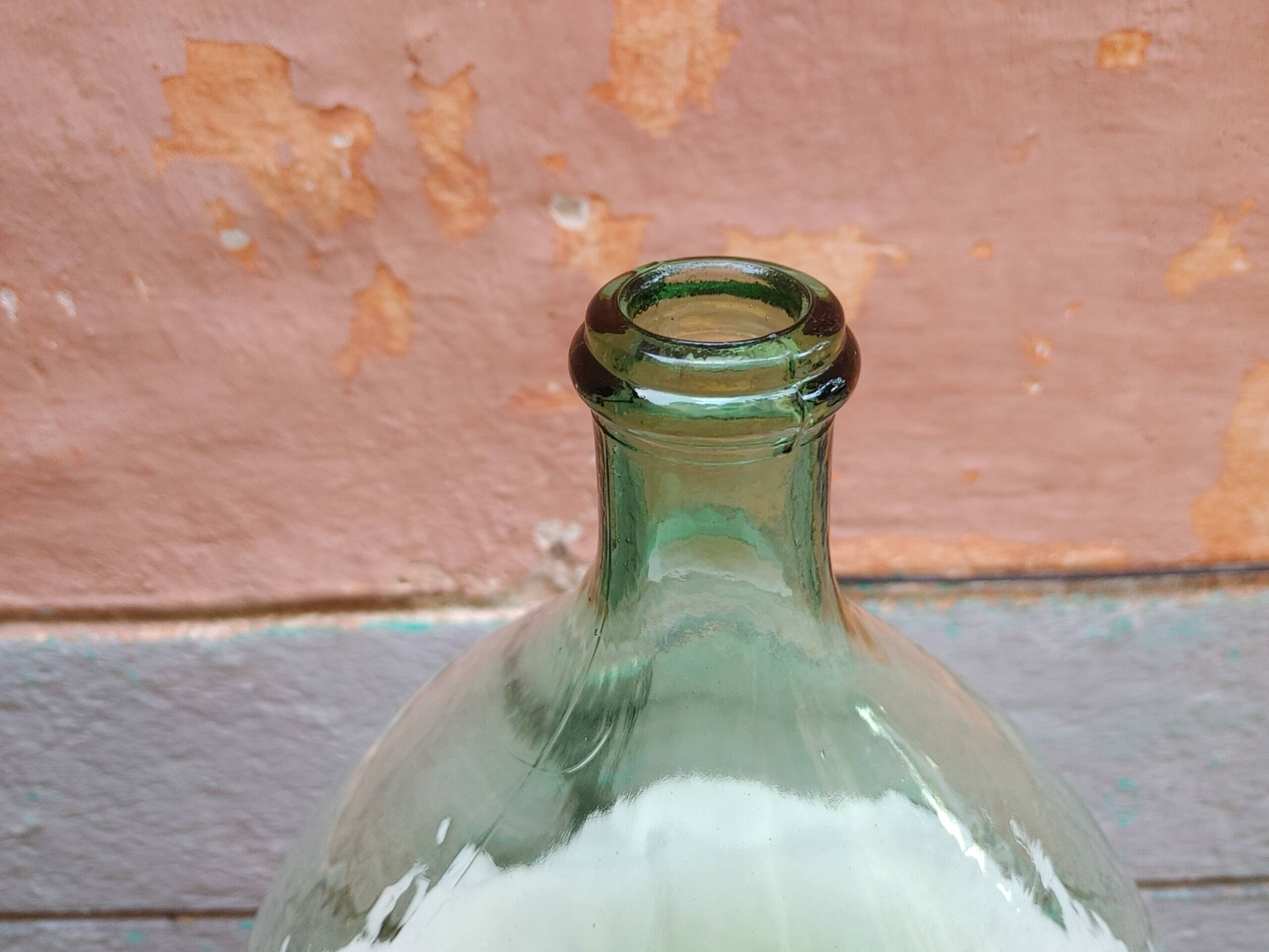 Dame Jeanne old bubbled glass - 15 liters - height 42 cm (BB)