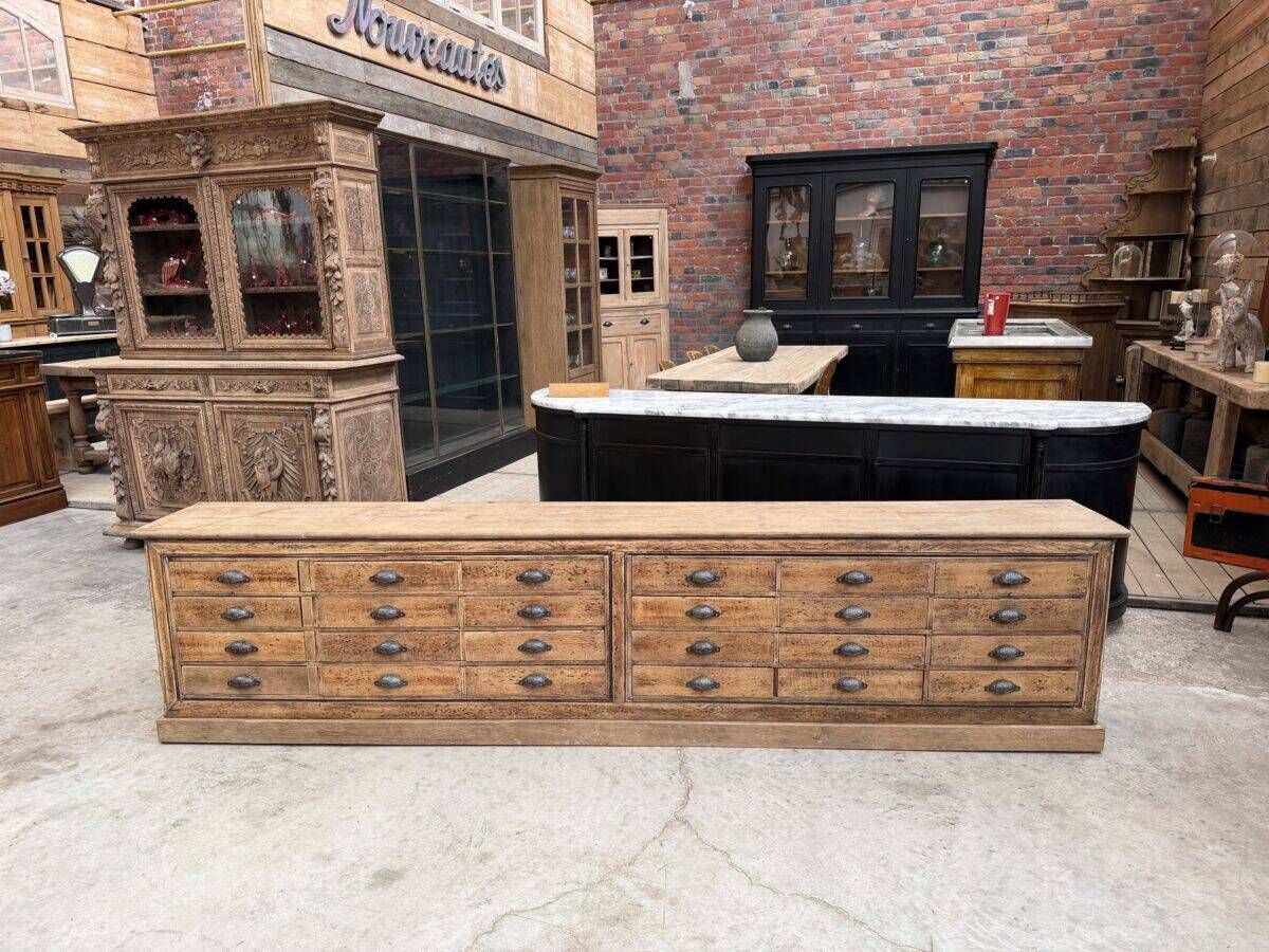 Large workshop furniture transformed into a TV unit.