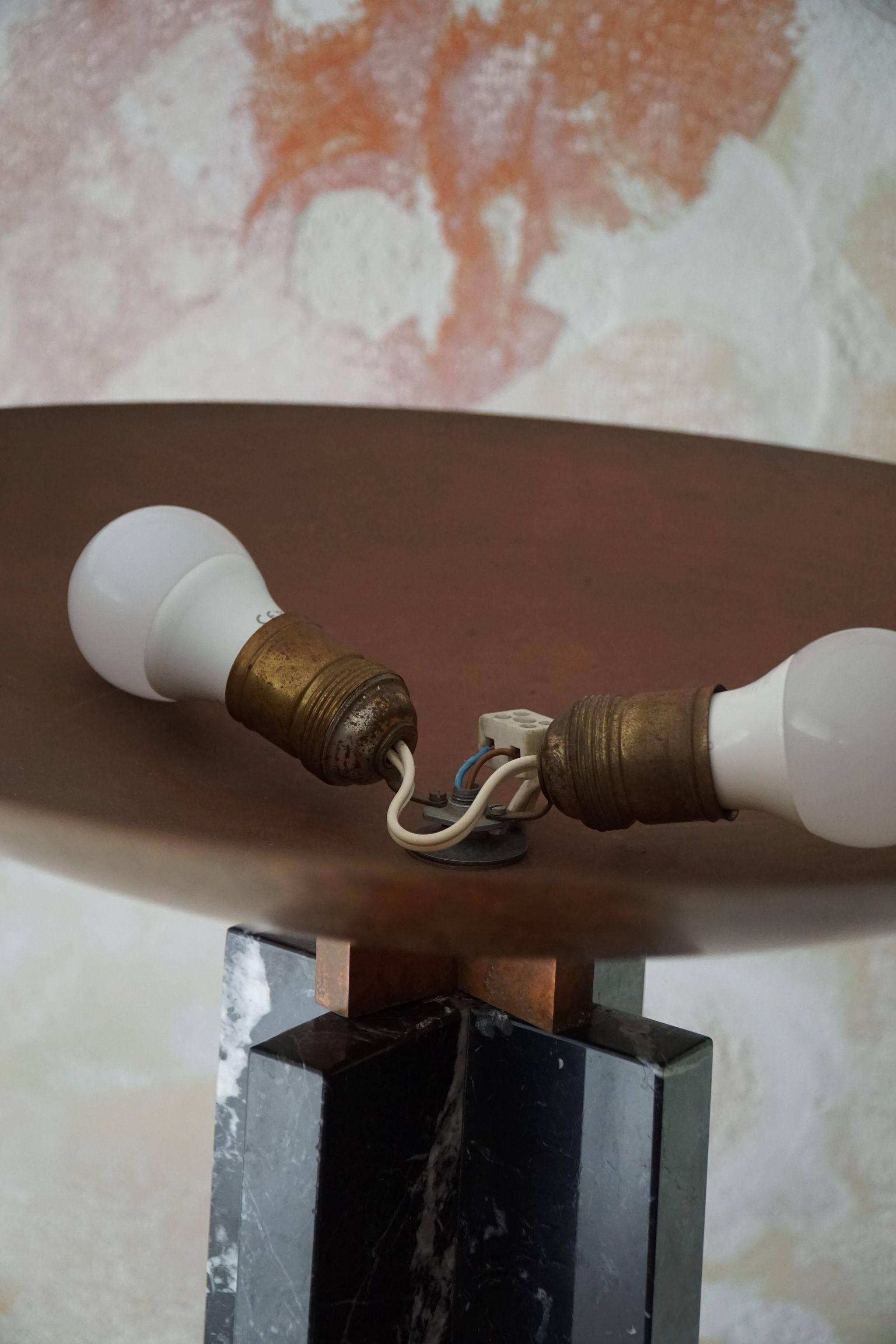 Massimo & Lella Vignelli, floor lamp in copper and marble, Wagneriana, Italy, 1986