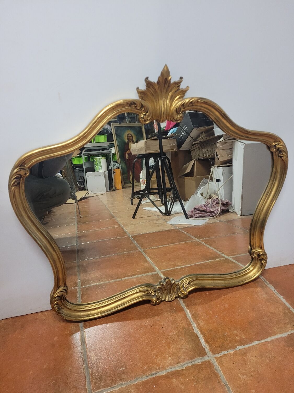 Louis XV style mirror in gilded wood, 80×69 cm