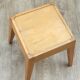 Tabouret vintage en hêtre pieds compas