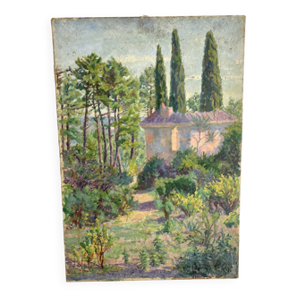 Southern landscape painting, canvas on stretcher