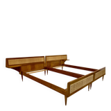 Paire de lits rotin design 1950