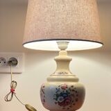 VINTAGE Ceramic Lamp with Wooden Base